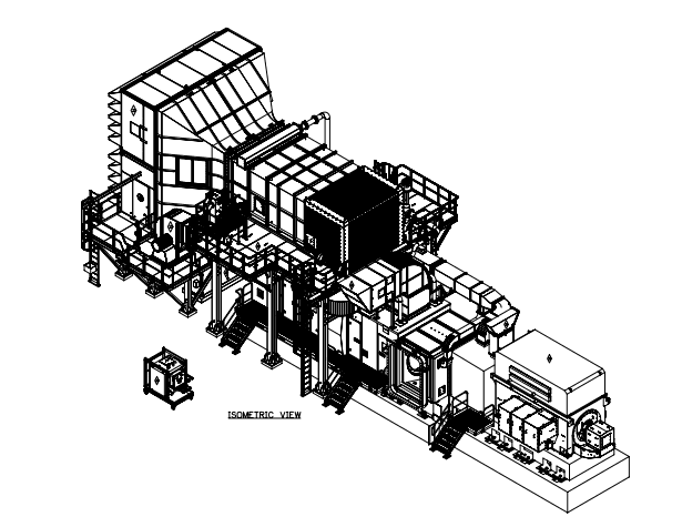 Isometric view of the complete turbine generator package